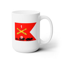 Load image into Gallery viewer, White Ceramic Mug 15oz - Union Army - Bravo Battery 1st Rhode Island Light Artillery with Guidon in Back