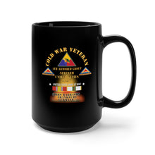Load image into Gallery viewer, Black Mug 15oz - Cold War Vet - 4th Armored Group - Frankfurt Germany w Fire w DUI - COLD X 300