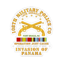 Load image into Gallery viewer, Kiss-Cut Stickers - Just Cause - 108th Military Police Co-Air Assault - FBNC w Svc Ribbons
