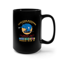 Load image into Gallery viewer, Black Mug 15oz - 751st Tank Battalion - Always to Excel - w Tank w PP - WWII EU SVC