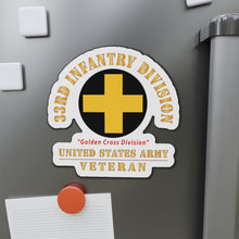 Load image into Gallery viewer, Die-Cut Magnets - Army - SSI - 33rd Infantry Division - Golden Cross Division - US Army Veteran X 300