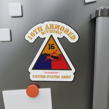 Load image into Gallery viewer, Die-Cut Magnets - Army - SSI - 16th Armored Division - Armadillo - US Army X 300