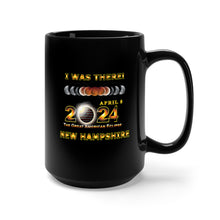 Load image into Gallery viewer, Black Mug 15oz - Total Eclipse - 2024 - I was There w Yellow Outline - NEW HAMPSHIRE