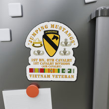 Load image into Gallery viewer, Die-Cut Magnets - Army - Jumping Mustangs - 1st Bn 8th Cav 1st Cav - w VN SVC