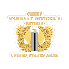 Load image into Gallery viewer, Kiss-Cut Stickers - Army - Chief Warrant Officer - CW05 - Retired - Flat - Eagle and Bar X 300