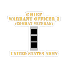 Load image into Gallery viewer, Kiss-Cut Stickers - Army - Chief Warrant Officer 3 - CW03 - Combat Veteran - Flat - X 300