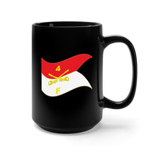 Load image into Gallery viewer, Black Mug (11oz, 15oz) - F Troop, 4th Cavalry Regiment - Guidon - Gold - Waving