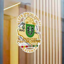 Load image into Gallery viewer, Kiss-Cut Vinyl Decals - Army - Operation Provide Comfort - 1st Bn 10th SFG w COMFORT SVC