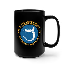 Load image into Gallery viewer, Black Mug 15oz - Army - 130th Infantry Division - Phantom Division - SSI - Operation Fortitude X 300