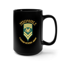 Load image into Gallery viewer, Black Mug 15oz - Army - Enlisted - SPEC 9 - Specialist 9 - Std - Combat Veteran X 300
