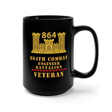 Load image into Gallery viewer, Black Mug 15oz - Army - 864th Engineer Battalion - ENG Branch - Veteran X 300