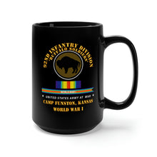 Load image into Gallery viewer, Black Mug 15oz - Army - 92nd Infantry Division - Buffalo Soldiers - Camp Funston Ks - WWI