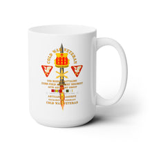 Load image into Gallery viewer, White Ceramic Mug 15oz - Army - Cold War Vet - 2nd Missile Bn, 333rd Artillery 46th Artillery Group - Germany - Firing Missile w COLD SVC
