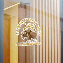 Load image into Gallery viewer, Kiss-Cut Vinyl Decals - Army - 24th Infantry Regiment - Buffalo Soldiers w 24th Inf Branch Insignia
