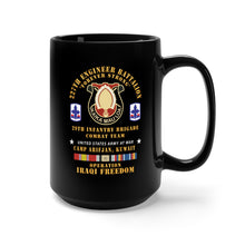 Load image into Gallery viewer, Black Mug 15oz - 227th Engineer Battalion, 29th Infantry Brigade Combat Team - Camp Arifjan Kuwait - OIF w IRAQ SVC