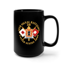 Load image into Gallery viewer, Black Mug 15oz - Army - 38th Signal Battalion - DUI - US Army w BN Number - Sig Br X 300