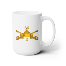 Load image into Gallery viewer, White Ceramic Mug 15oz - Army - 2nd Bn 34th Armor - Armor Branch wo Txt