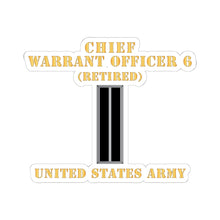 Load image into Gallery viewer, Kiss-Cut Stickers - Army - Chief Warrant Officer 6 - CW06 - Retired - Flat - X 300