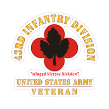 Load image into Gallery viewer, Kiss-Cut Stickers - Army - SSI - 43rd Infantry Division - Winged Victory Division - US Army Veteran X 300