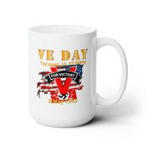 Load image into Gallery viewer, White Ceramic Mug 15oz - Army - Victory in Europe Day