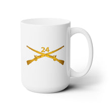 Load image into Gallery viewer, White Ceramic Mug 15oz - Army - 24th Infantry Regiment Branch wo Txt
