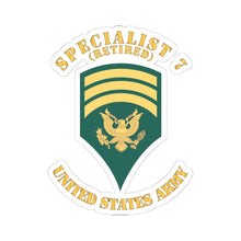 Load image into Gallery viewer, Kiss-Cut Stickers - Army - Enlisted - SPEC 7 - Specialist 7 - Std - Veteran X 300