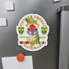 Load image into Gallery viewer, Die-Cut Magnets - Army - Vietnam Cbt Vet - 18th MP Bde DUI - SSI w VN SVC