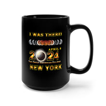Load image into Gallery viewer, Black Mug 15oz - Total Eclipse - 2024 - I was There w Yellow Outline - NEW YORK