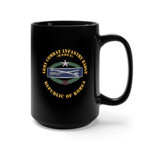 Load image into Gallery viewer, Black Mug 15oz - ROK Korean Army Combat Infantry Badge w Txt X 300