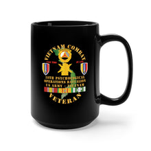 Load image into Gallery viewer, Black Mug 15oz - Army - Vietnam Combat Vet - 10th PSYOPS Bn - USARV w VN SVC X 300