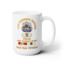 Load image into Gallery viewer, White Mug 15oz - Army - 1st Airborne Bde - TXARNG - Cold War Vet wo Parachute w COLD SVC X 300