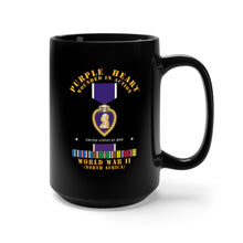 Load image into Gallery viewer, Black Mug 15oz - Purple Heart - WIA w WWII SVC w Purple Heart - North Africa