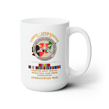 Load image into Gallery viewer, White Ceramic Mug 15oz - Army - Combined Joint Special Operations Task Force - Afghanistan w AFGHAN SVC
