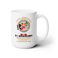 Load image into Gallery viewer, White Ceramic Mug 15oz - Army - Combined Joint Special Operations Task Force - Afghanistan w AFGHAN SVC