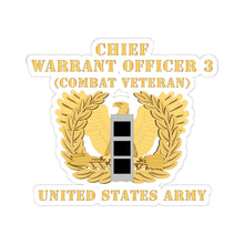 Load image into Gallery viewer, Kiss-Cut Stickers - Army - Chief Warrant Officer - CW03 - Combat Veteran - Flat - Eagle and Bar X 300