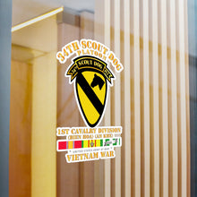 Load image into Gallery viewer, Kiss-Cut Vinyl Decals - Army - 34th Scout Dog Platoon 1st Cav w Tab - VN SVC