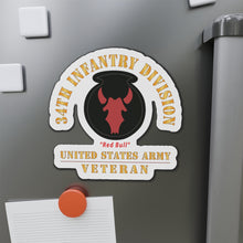 Load image into Gallery viewer, Die-Cut Magnets - Army - SSI - 34th Infantry Division - Red Bull - US Army Veteran X 300
