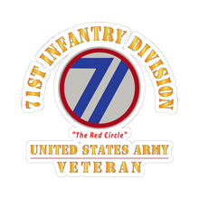 Load image into Gallery viewer, Kiss-Cut Stickers - Army - SSI - 71st Infantry Division - The Red Circle - US Army Veteran X 300