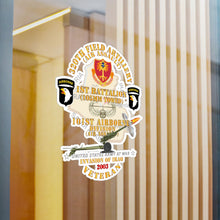 Load image into Gallery viewer, Kiss-Cut Vinyl Decals - Army - 1st Bn, 320th FA, 101st Airborne Div - Invasion - 2003 w AA Badge - w 105mm Map