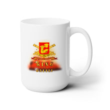 Load image into Gallery viewer, White Ceramic Mug 15oz - Army - 40th Field Artillery w Br - Ribbon - King of Batle w Expl - V1