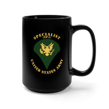 Load image into Gallery viewer, Black Mug 15oz - Army - Specialist - SP4 - Flat X 300