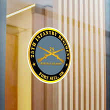 Load image into Gallery viewer, Kiss-Cut Vinyl Decals - Army - 25th Infantry Regiment - Fort Sill, OK - Buffalo Soldiers w Inf Branch