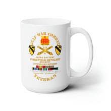 Load image into Gallery viewer, White Ceramic Mug 15oz - Army - Gulf War Combat Vet w A Btry 333rd FAR - 1st Cav Div w GULF SVC