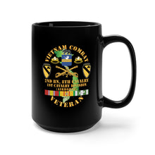 Load image into Gallery viewer, Black Mug 15oz - Vietnam Combat Cavalry Veteran w 2Bn 8th Cav COA - 1st Cav Div ABN X 300
