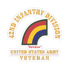 Load image into Gallery viewer, Kiss-Cut Stickers - Army - SSI - 42nd Infantry Division - Rainbow - US Army Veteran X 300