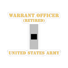 Load image into Gallery viewer, Kiss-Cut Stickers - Army - Warrant Officer - W01 - Retired - Flat X 300