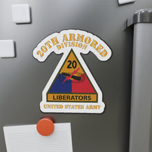 Load image into Gallery viewer, Die-Cut Magnets - Army - SSI - 20th Armored Division w Name Tape - Liberators - US Army X 300