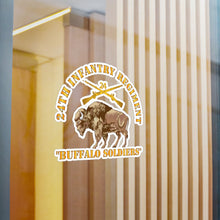 Load image into Gallery viewer, Kiss-Cut Vinyl Decals - Army - 24th Infantry Regiment - Buffalo Soldiers w 24th Inf Branch Insignia