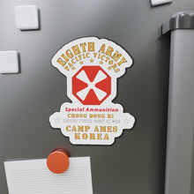 Load image into Gallery viewer, Die-Cut Magnets - Army - Eighth Army - Camp Ames - Special Ammunition - Korea - Chong Dong Ri X 300