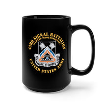 Load image into Gallery viewer, Black Mug 15oz - 43rd Signal Battalion - Always Professional - US Army w DUI X 300